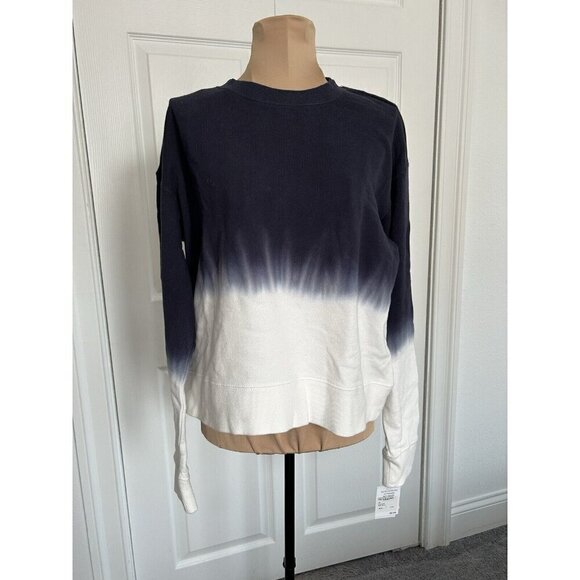 Ten Sixty Sherman Navy Blue Ombre Dip Dye Salute Sweatshirt Terry Cotton Sz M - Picture 1 of 7